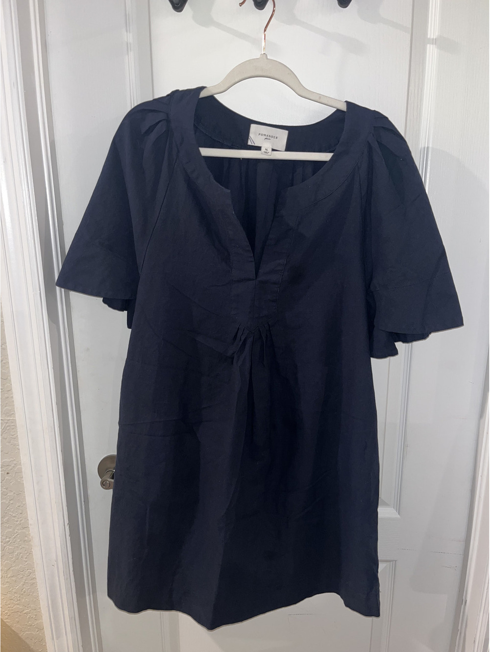Pomander Place Deep Navy Finley Flutter Sleeve Dress - XL